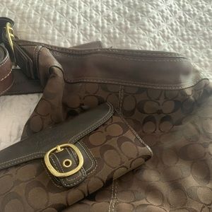 Coach bag and wallet; Coach patent leather bag